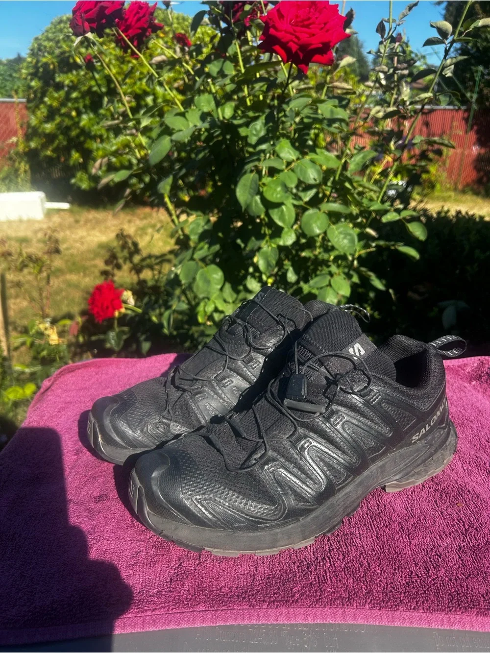 Salomon XA Pro 3D V9 Mens Black Trail Hiking Waterproof Sneakers Size 8.5